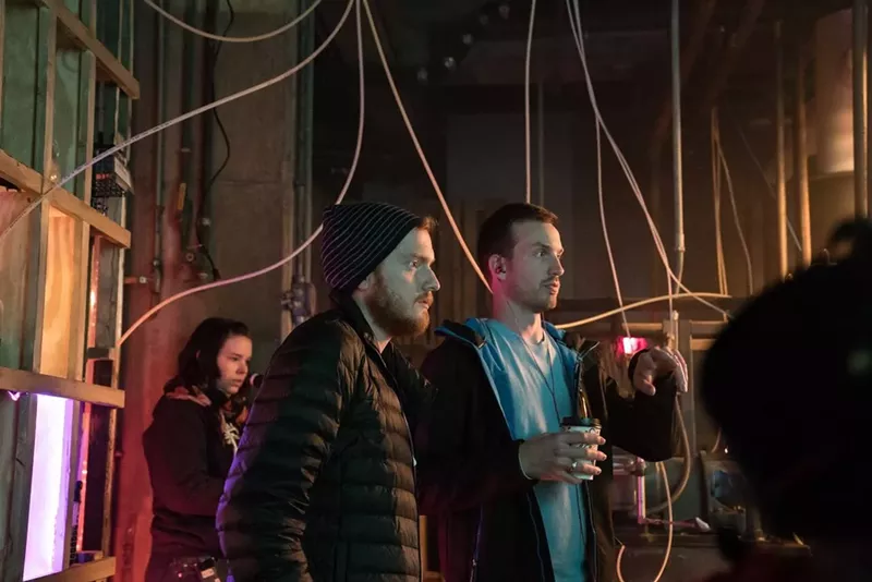 Image: Bryan Woods (left) and Scott Beck (right) directing Haunt.