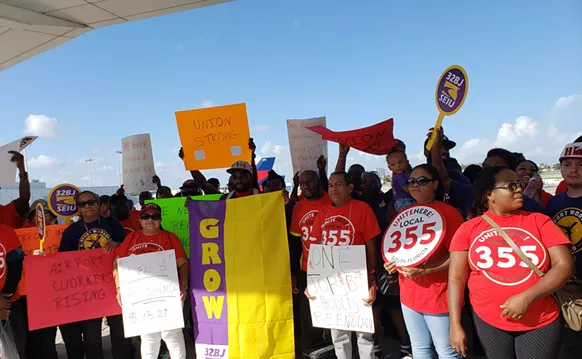 Image: Airport Workers Push for Healthcare Coverage After Broward Commissioners Support a Living Wage Increase