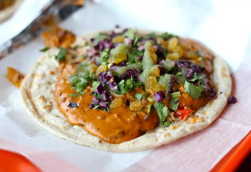 Image: Taco Masala is a fast-casual take on nearby Arun's Indian Kitchen featuring build-your-own tacos and bowls.