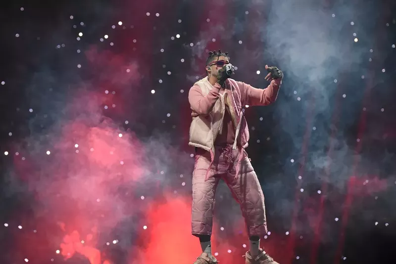 Image: Bad Bunny performing on the second night of a three-night stint at the FTX Arena on Saturday, April 2. See more photos from Bad Bunny at FTX Arena here.
