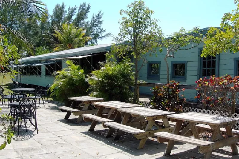 Image: The patio at Cap's Place on the Intracoastal Waterway.