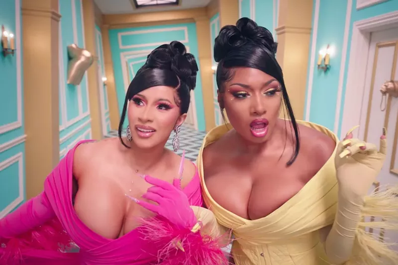 Image: Cardi B and Megan Thee Stallion in a "WAP" funhouse.