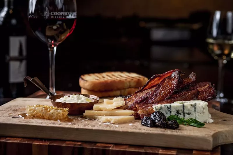 Image: Candied bacon artisan cheese at Cooper's Hawk.