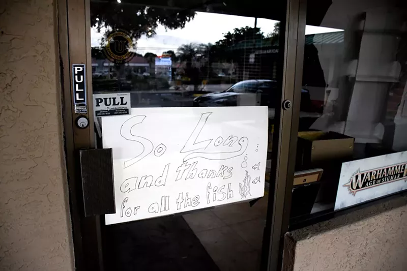 Image: Loot Games & Comics in Coral Springs recently closed. Its sign made reference to The Hitchhiker’s Guide to the Galaxy.