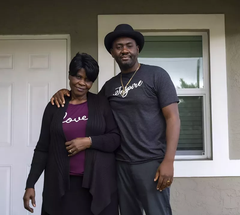 Image: Degrace Pierre-Louis and her son, Lortir. Degrace evacuated to her sister's home in Broward County in the aftermath of Hurricane Dorian.