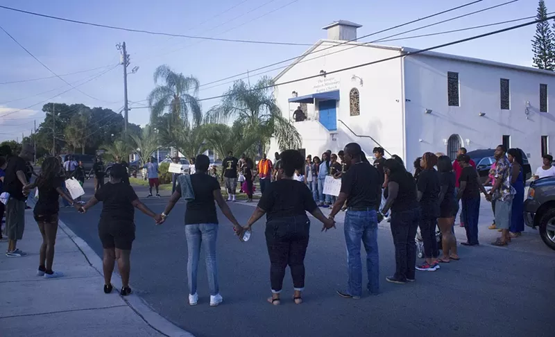 Image: Pompano Beach residents protested a fatal police shooting this past fall.