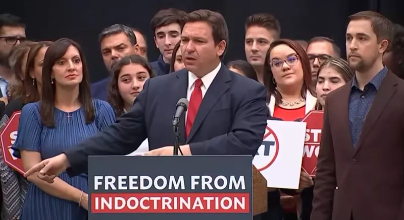 Image: Gov. Ron DeSantis' restrictive education legislation has made Florida teachers' lives very difficult.