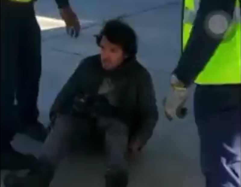 Image: A 26-year-old Guatemalan man appears disoriented after surviving a two-and-a-half-hour flight in an aircraft's landing-gear compartment.