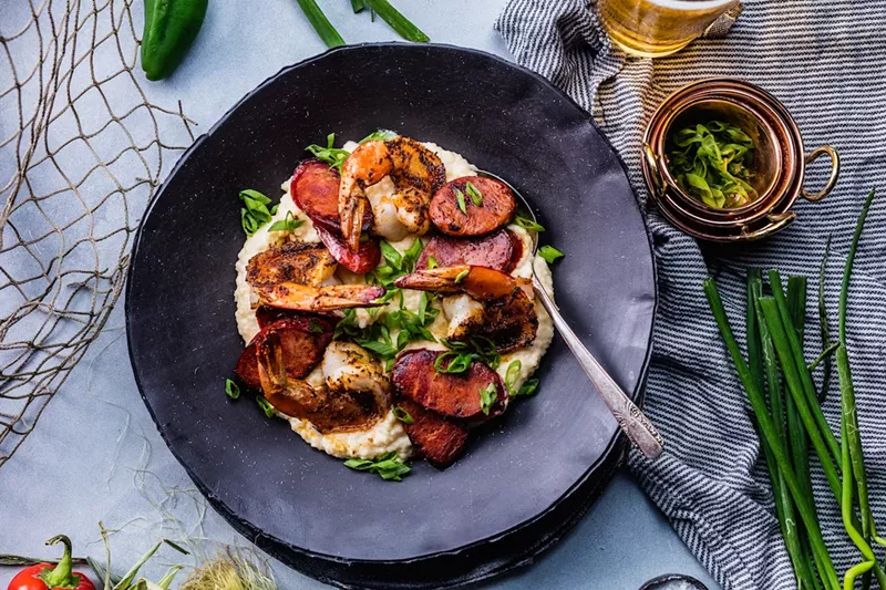 Image: Bo's Beach shrimp and grits.
