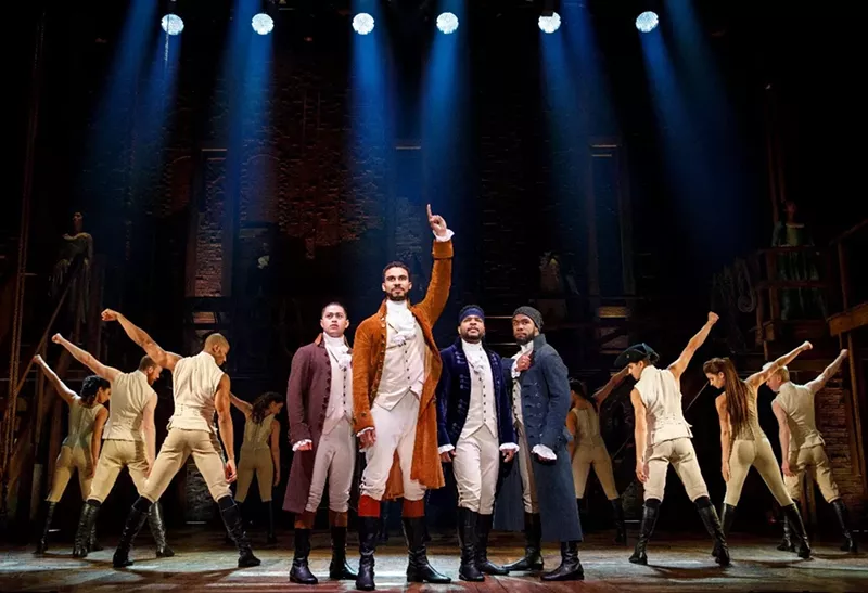 Image: The touring company of Hamilton: An American Musical.