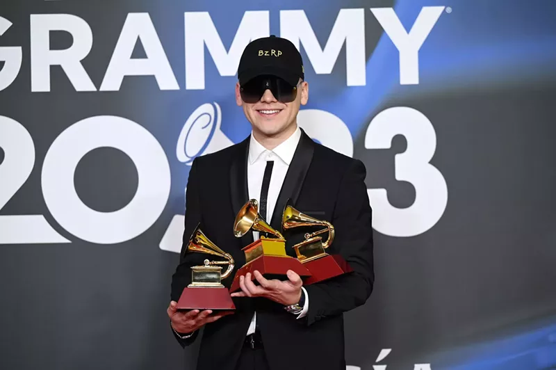 Image: Bizarrap won "Song of the Year," "Best Pop Song," and "Best Urban Song" at the 24th annual Latin Grammy Awards in Sevilla, Spain, last year.