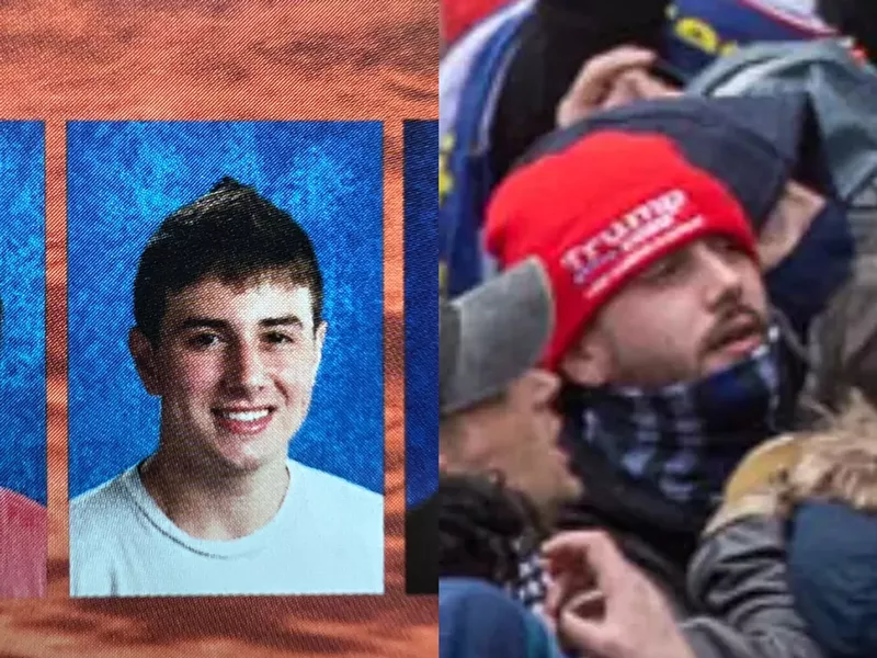 Image: Mason Courson's Cypress Bay High yearbook photo beside the image shared by the FBI.