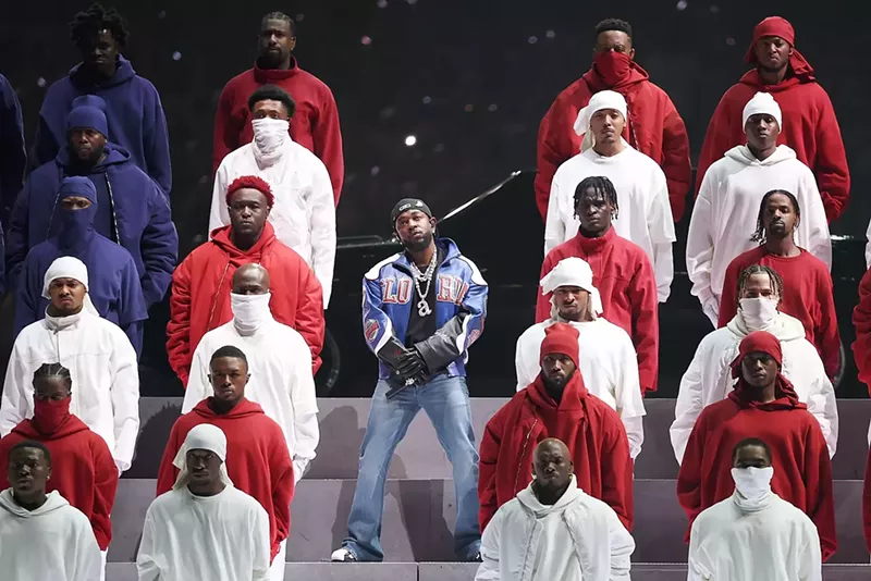 Image: Kendrick Lamar onstage during the Super Bowl LIX Halftime Show at Caesars Superdome
