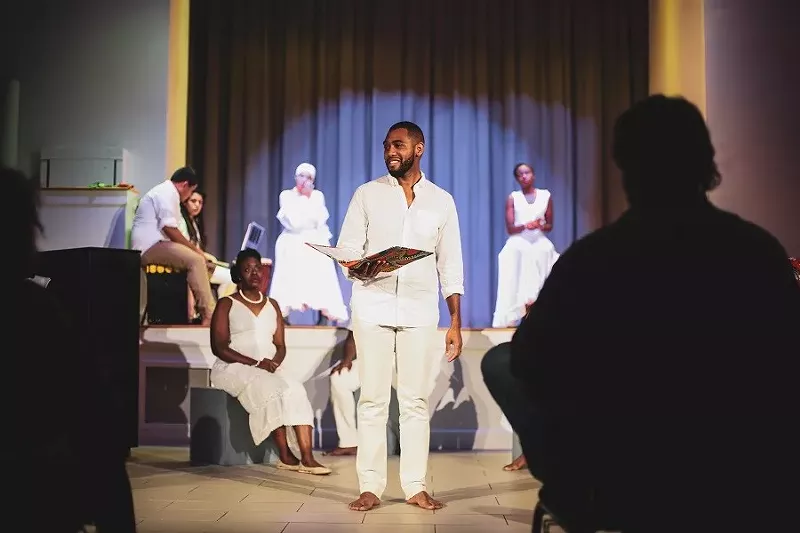 Image: Kunya Rowley is the artistic director of Hued Songs, which began after receiving initial funding from the Knight Foundation. In 2018, Hued Songs presented Spirituals & Òrì?às at the Overtown Performing Arts Center.