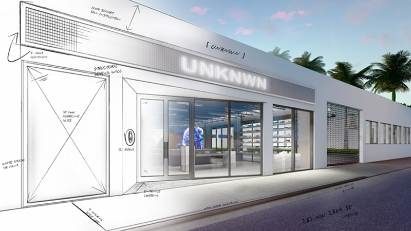 Image: An artist's rendering of the new Unknwn set to open in Miami's Wynwood district in December.