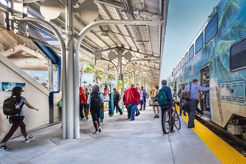 Image: Tri-Rail, which has 18 stations across Miami-Dade, Broward, and Palm Beach counties, is expanding to downtown Miami starting on January 13.