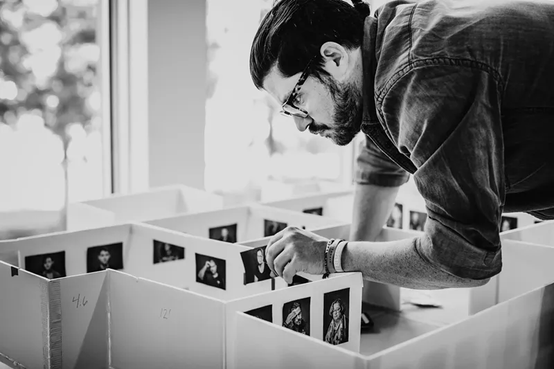 Image: Photographer and MSD alum Ian Witlen's miniature replica of his exhibit "Anguish in the Aftermath: Examining a Mass Shooting."