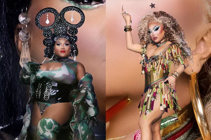 Image: Mhi'ya Iman Le'Paige (left) and Morphine Love Dion are competing in the 16th season of RuPaul's Drag Race.
