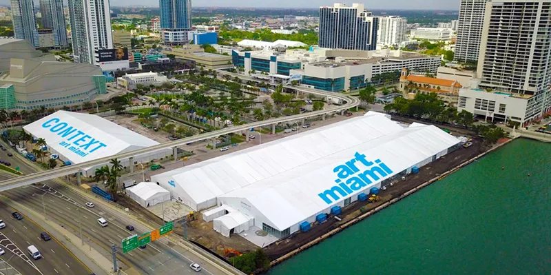 Image: Aerial view of Art Miami tents