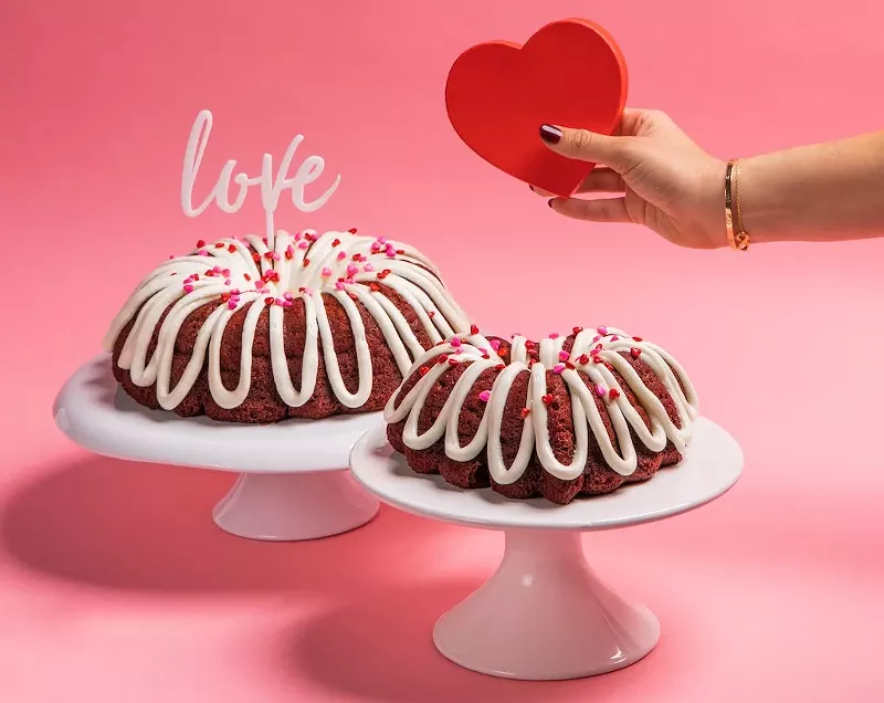 Image: Mo’s heart-shaped red velvet cake.