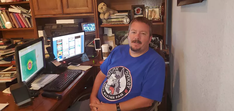 Image: Mike Boylan of Mike's Weather Page at his home forecasting station in Oldsmar, Florida.
