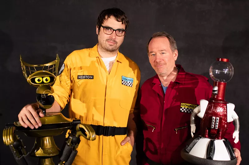 Image: Mystery Science Theater 3000's Jonah Ray (left) and Joel Hodgson