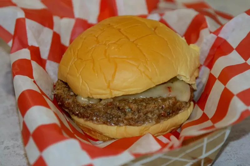 Image: The vegetarian Now Burger at the Yellow Green Farmers Market in Hollywood.