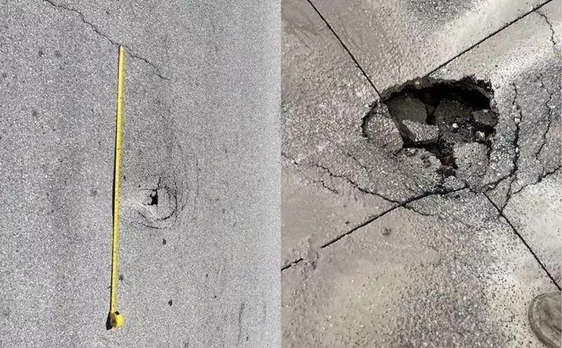 Image: After a Key Largo resident reported a "weird sinkhole" in the road, county staff discovered an iguana nest beneath the asphalt.