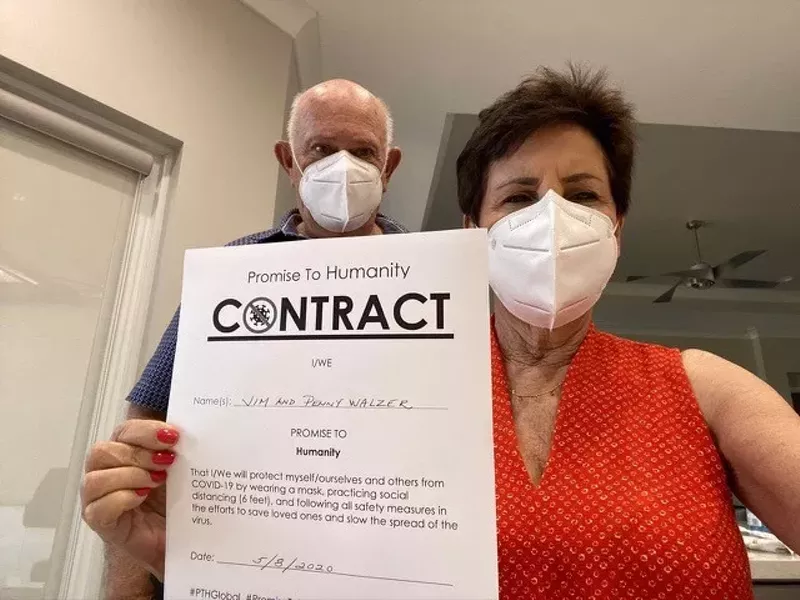 Image: More than 6,000 people of all ages have signed the Promise to Humanity contract to wear masks, social distance, and follow pandemic safety protocols.