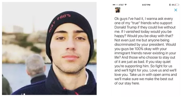 Image: Joaquin Oliver, one of the victims of the Parkland shooting, spoke out against Donald Trump's anti-immigrant stance.