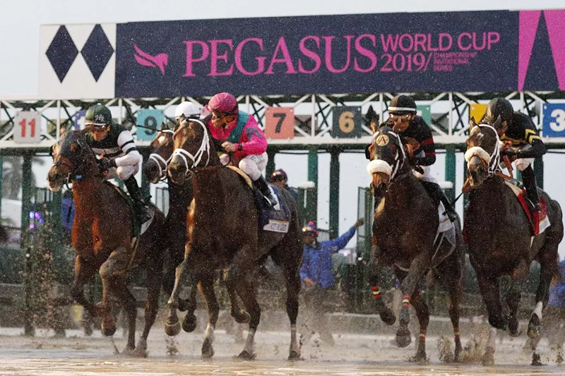 Image: It's easy to forget that the Pegasus World Cup is about horse racing.