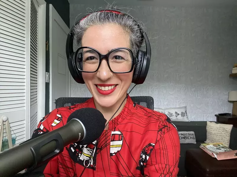 Image: Playwright Vanessa Garcia records her latest audio play, Ich Bin Ein Berliner.
