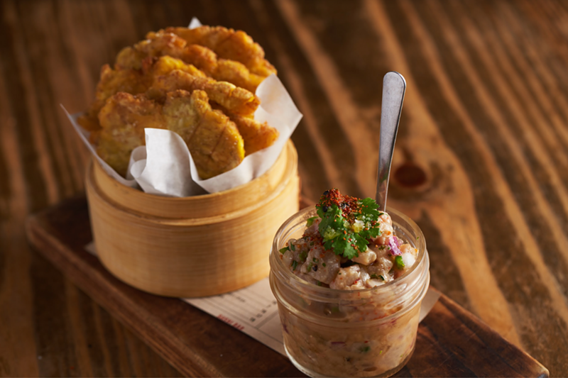 Image: Tostones con ceviche at Pubbelly Sushi.