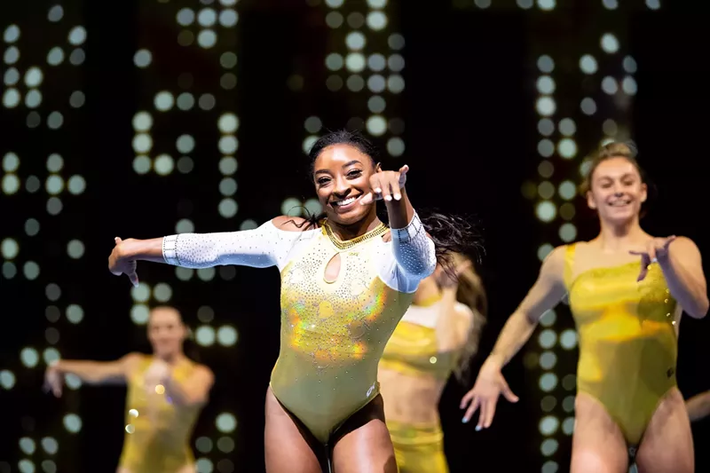Image: See Simone Biles in action when the Gold Over America Tour stops at the Amerant Bank Arena on October 11.