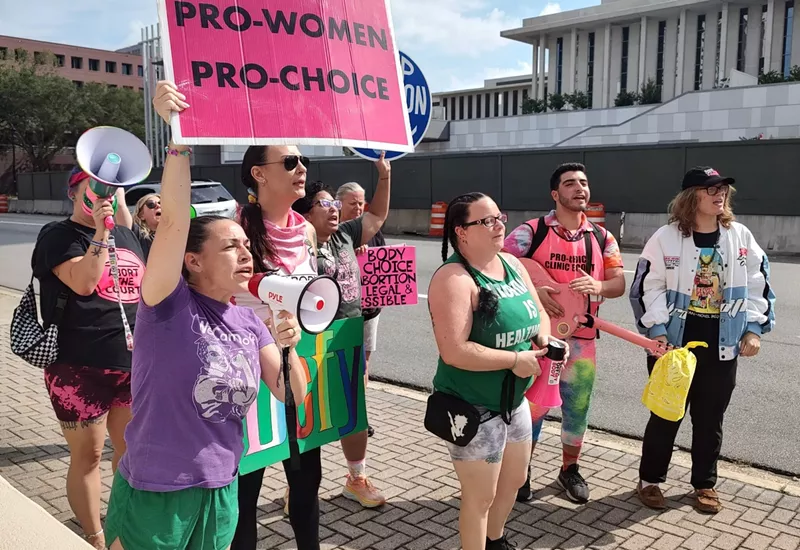 Image: Abortion rights advocates at the Florida Supreme Court in September 2023.