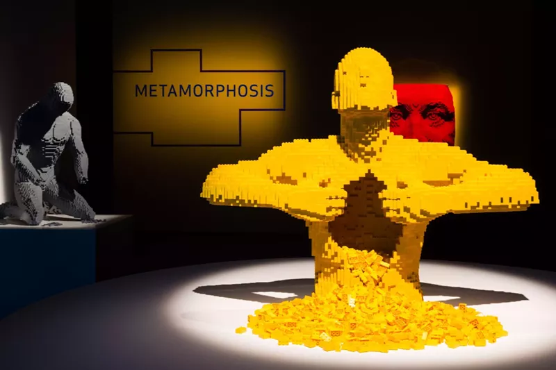 Image: Nathan Sawaya's Lego sculpture, Yellow, will be on display at "The Art of the Brick."