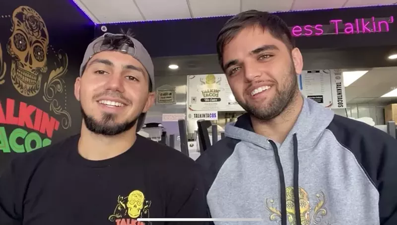 Image: Omar Al-Massalkhi (left) and Mohammad Farraj started Talkin' Tacos in 2020.