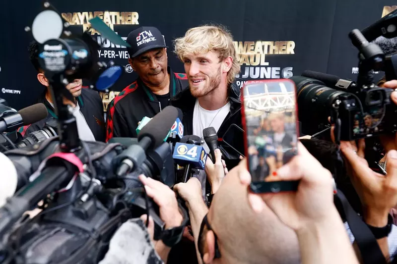 Image: Logan Paul during a media event at the Hard Rock Stadium on May 6.