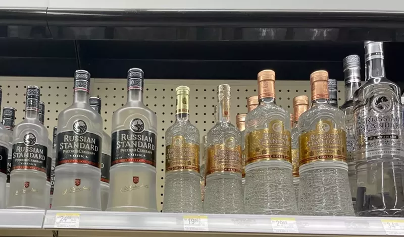 Image: Bottles of Russian Standard vodka at a Walgreens store in Hollywood.