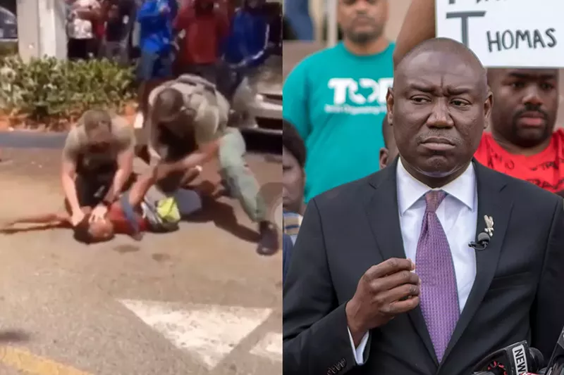 Image: Delucca Rolle was violently arrested by Broward deputies (left); civil rights attorney Benjamin Crump (right).