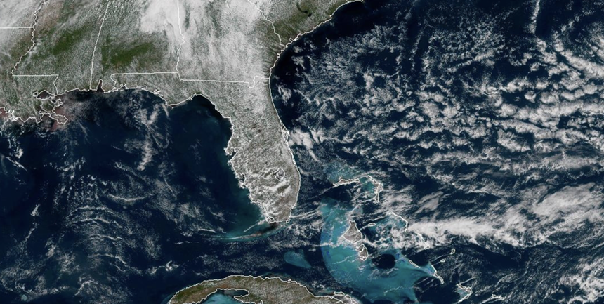 A National Weather Service map shows partly cloudy skies the night of a rocket launch.