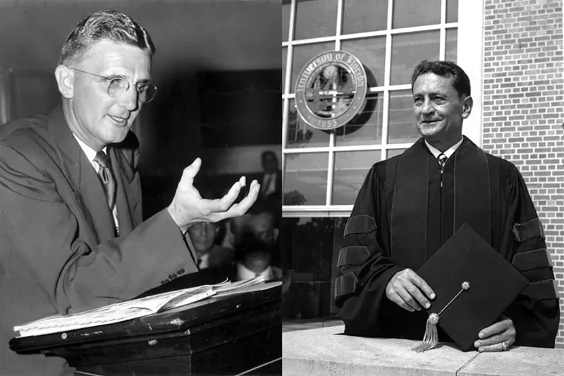 Image: Former University of Florida presidents J. Wayne Reitz (left) and Stephen O'Connell