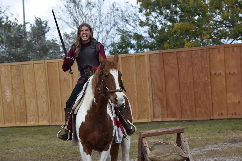 Image: Caleb Austin Jordan stars in Knights, the jousting show at the Florida Renaissance Festival.