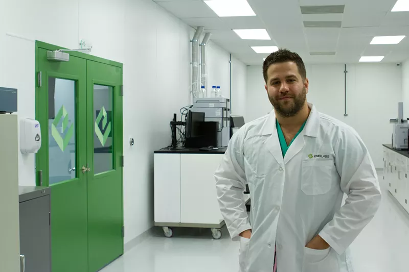 Image: Christopher Martinez has brought pharmaceutical-grade precision to Florida's first marijuana testing laboratory.